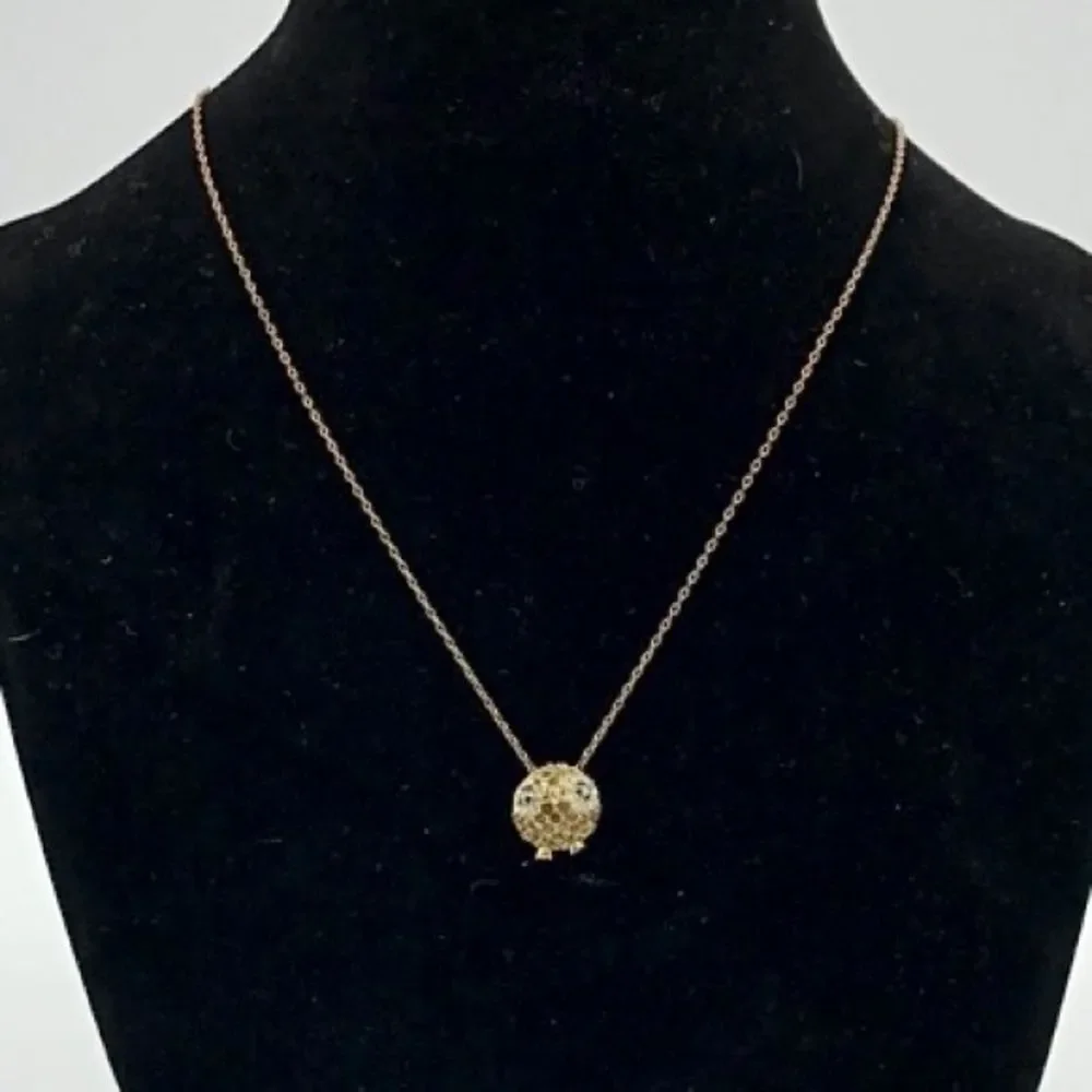 Fossil Necklace Rhinestone Mini Owl Slide Charm Brass